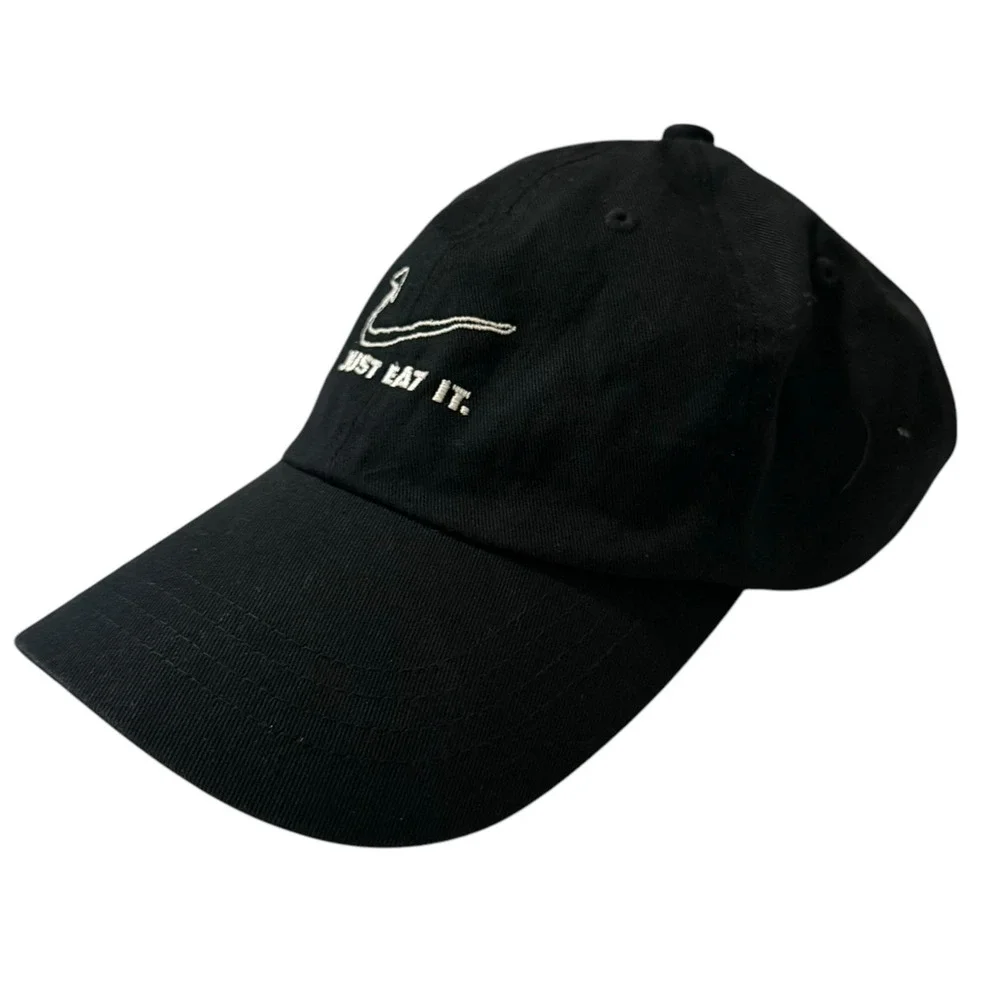 The Classics Just Eat It. 100% Cotton Baseball Cap Adjustable Back Dad Hat Black